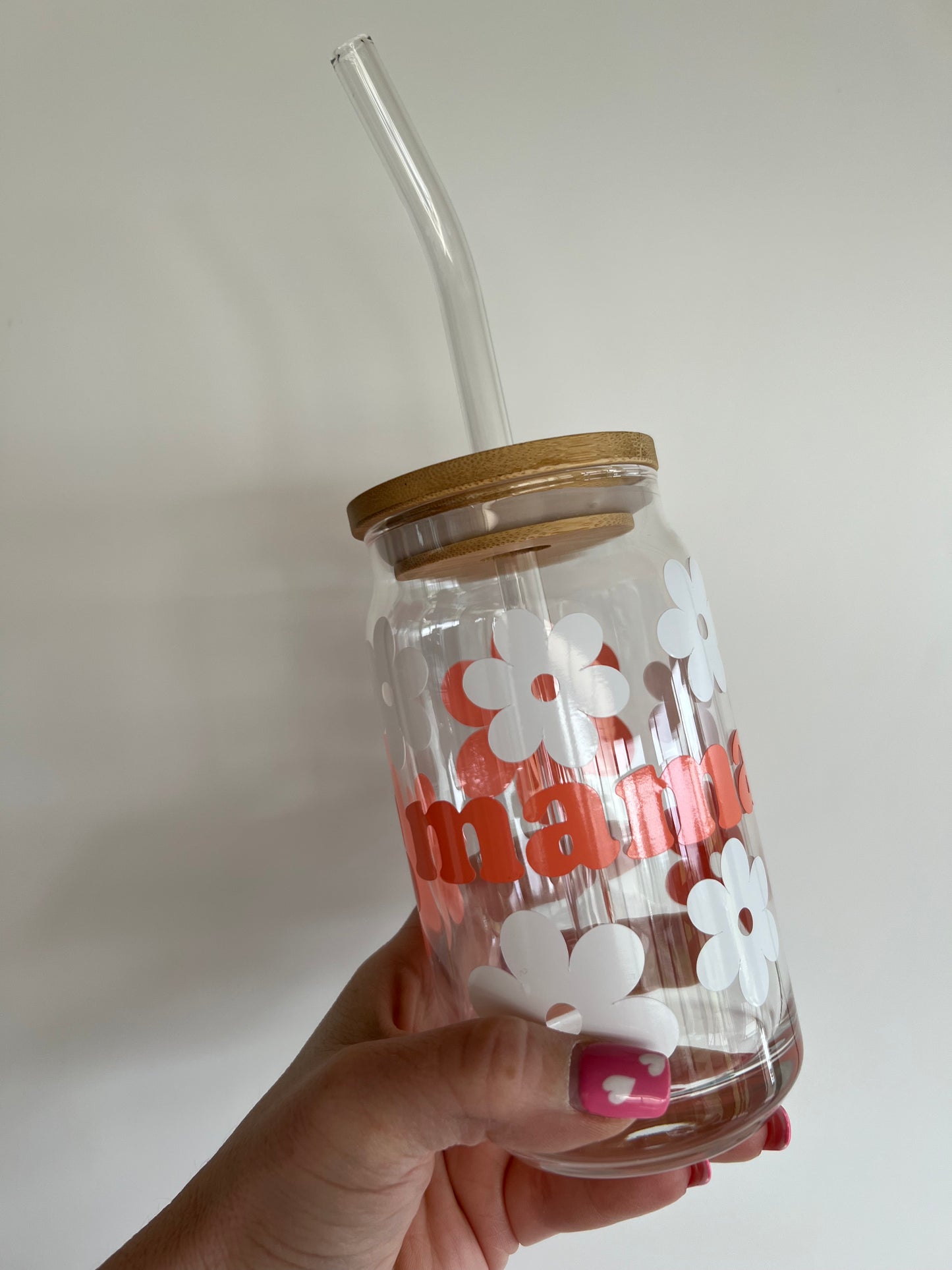 Mama flower glass