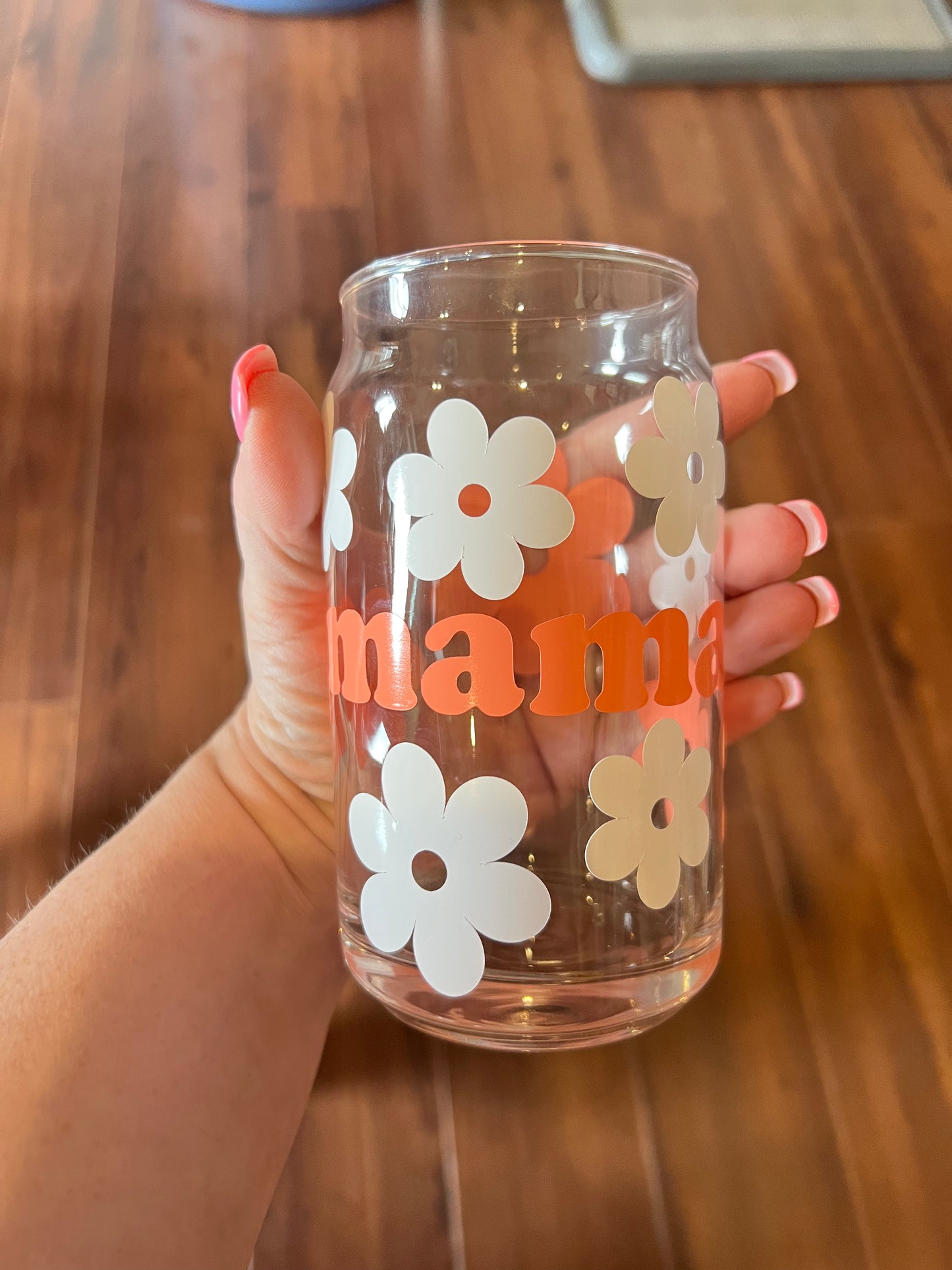 Mama flower glass